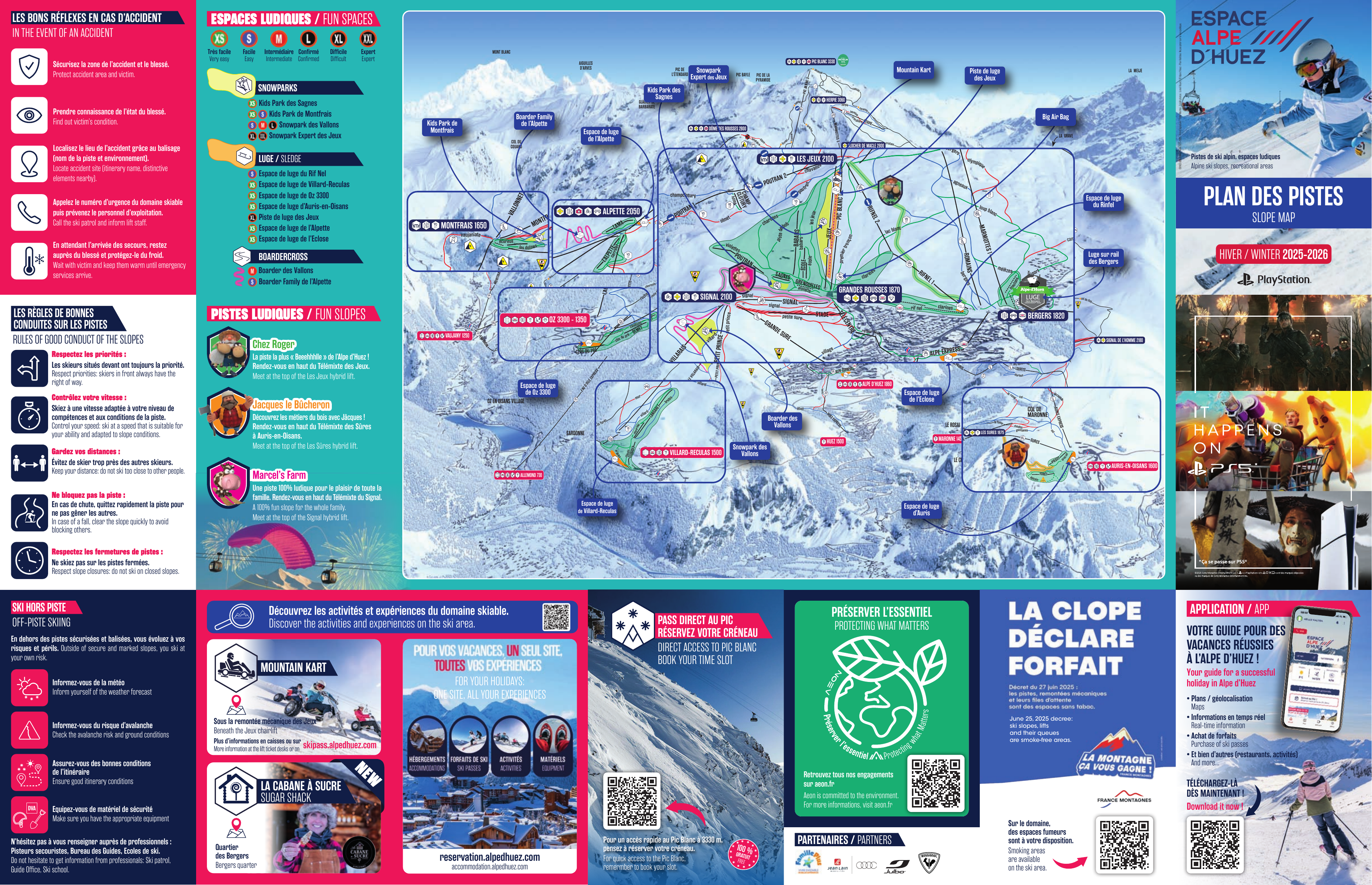 Alpe d'Huez 2026 官方雪道图预览