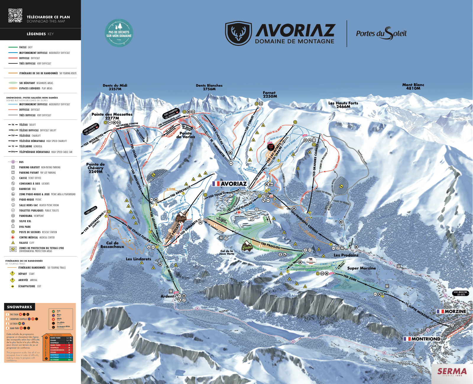 Avoriaz 官方雪道图预览