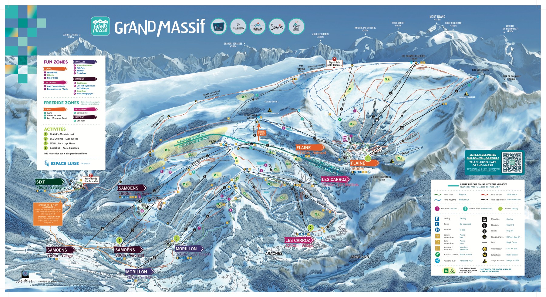 Flaine Grand Massif 2025-2026 官方雪道图预览