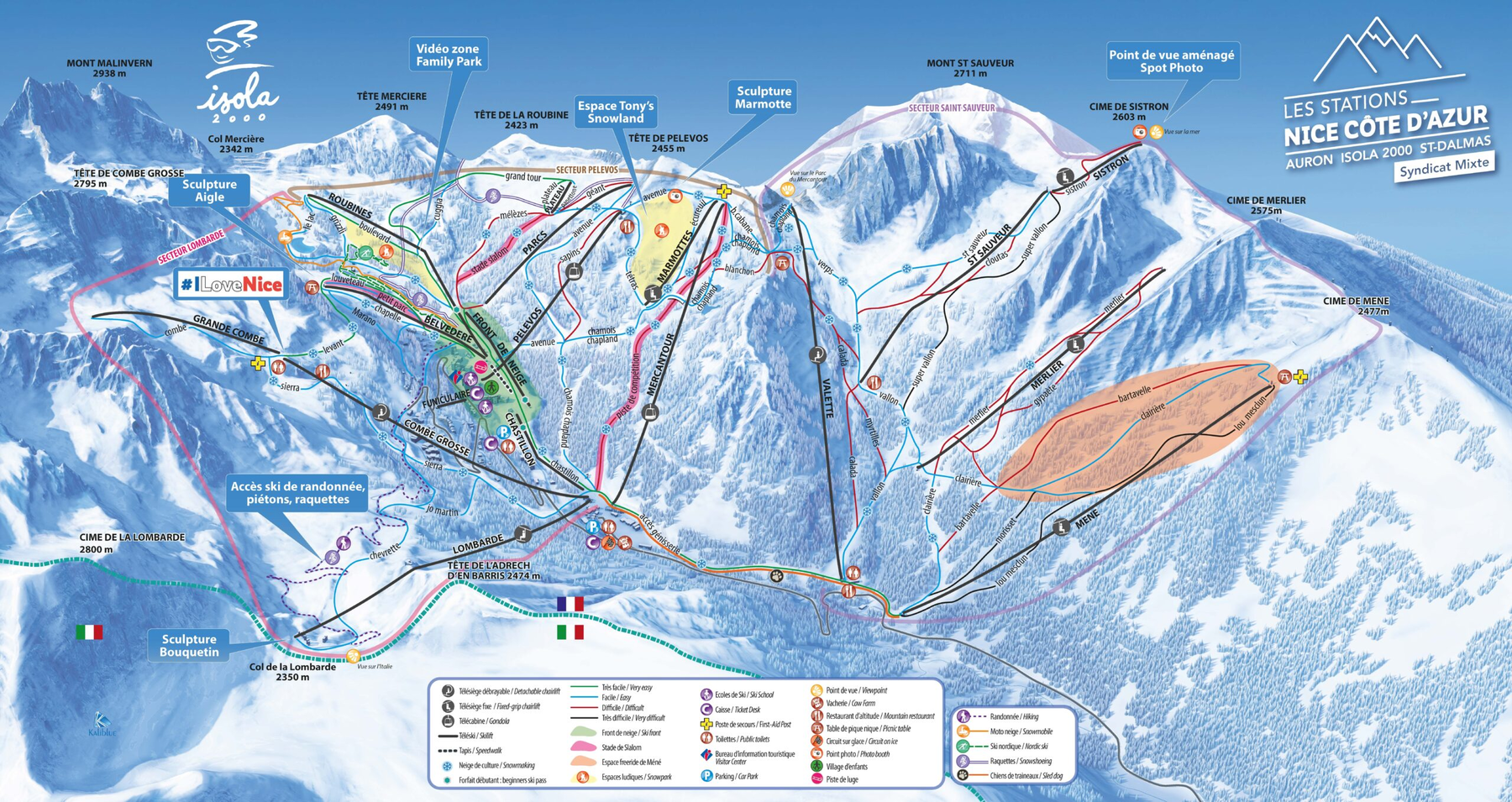 Isola 2000 官方雪道图预览