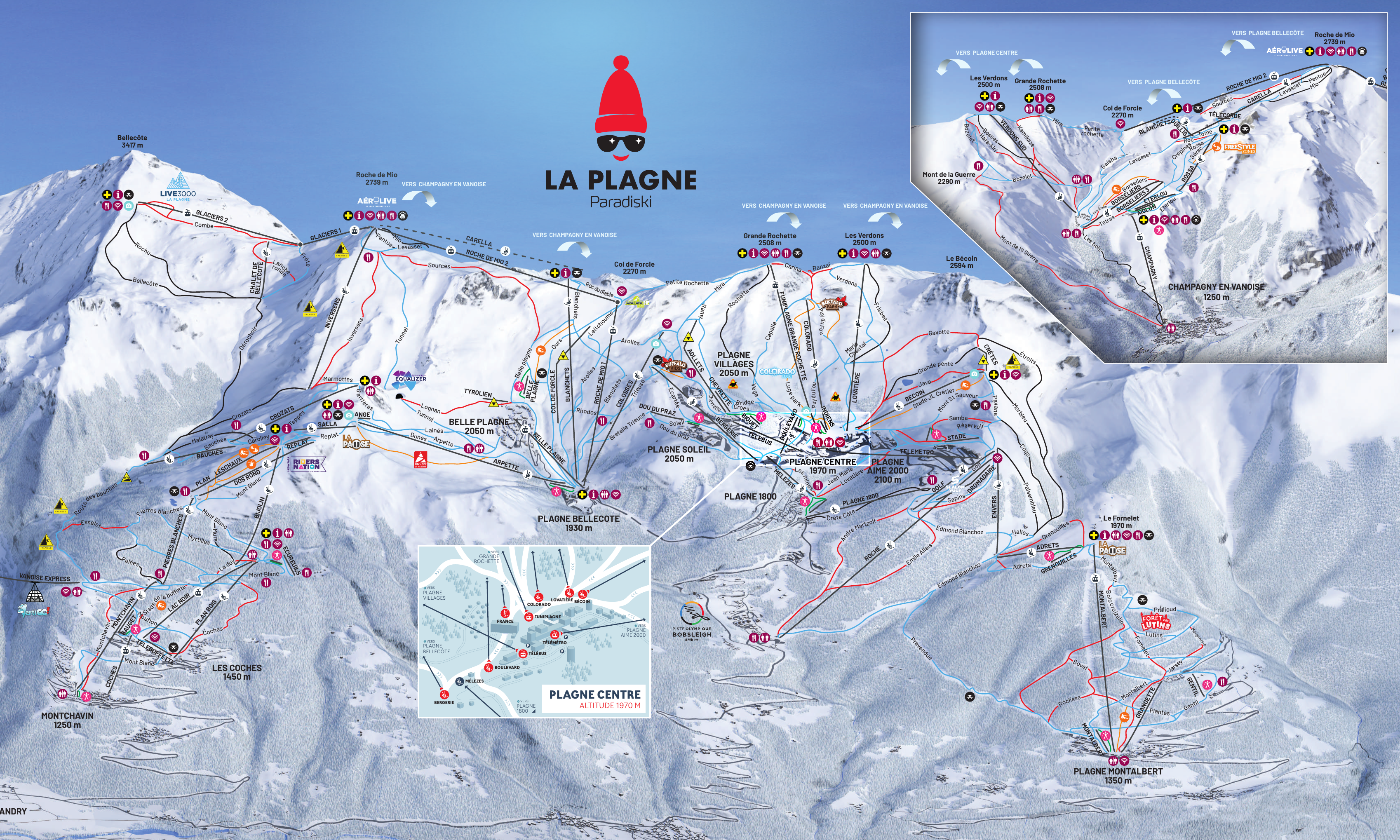 La Plagne 2026 官方雪道图预览