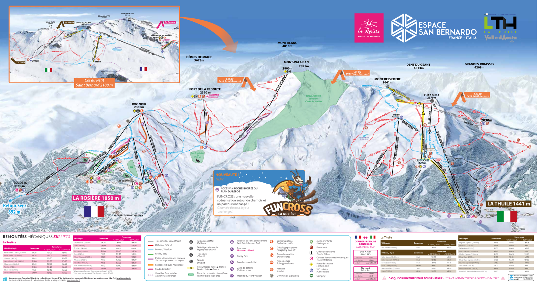 La Rosière Espace San Bernardo 官方雪道图预览
