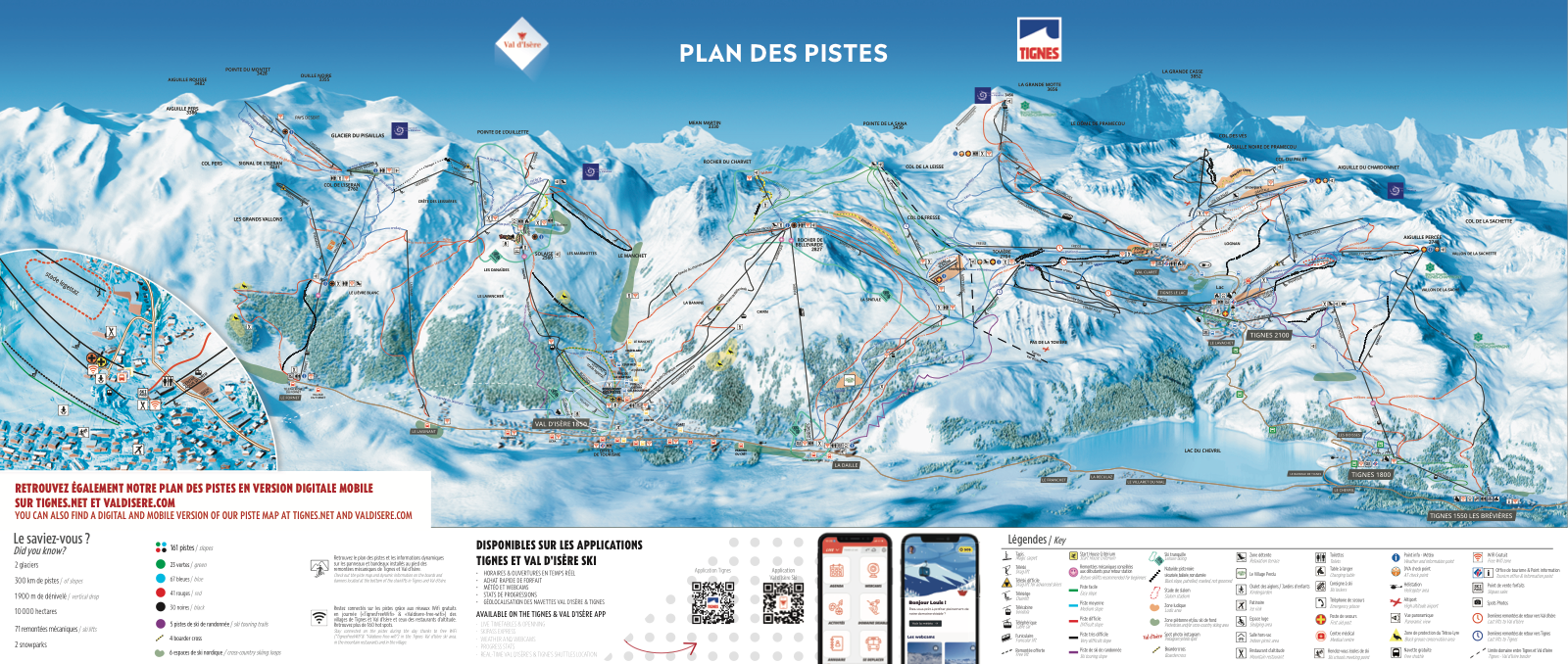 Val d'Isere - Tignes 官方雪道图预览